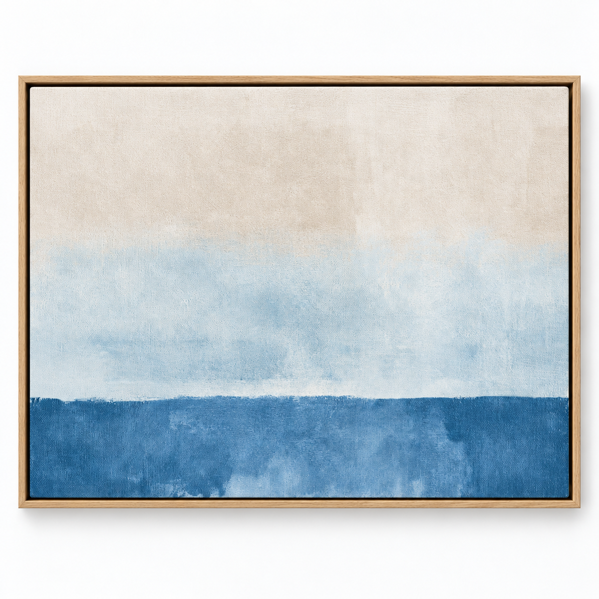 Salt Wash Blue and Beige Canvas Print – Linen Horizon by Rossetti Art