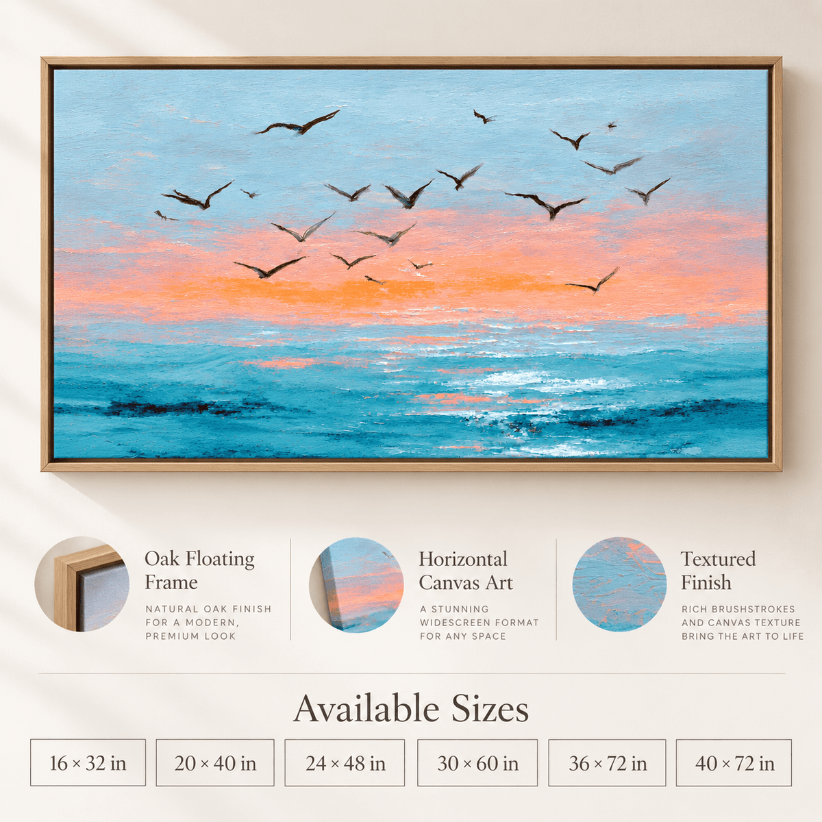 Seagull Wall Art – Golden Flight by Rossetti Art