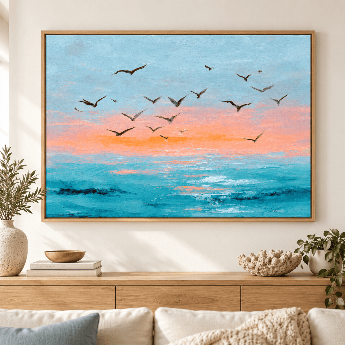 Seagull Wall Art – Golden Flight by Rossetti Art