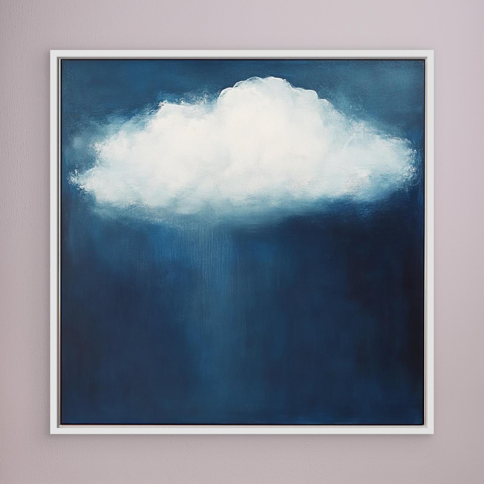 Canvas Print: Serenity Cloud - Dreamy Sky Wall Art modern abstract canvas wall art by Rossetti Art – luxury interior design artwork for living room, bedroom, office – blue and white art calming wall decor cloud wall art