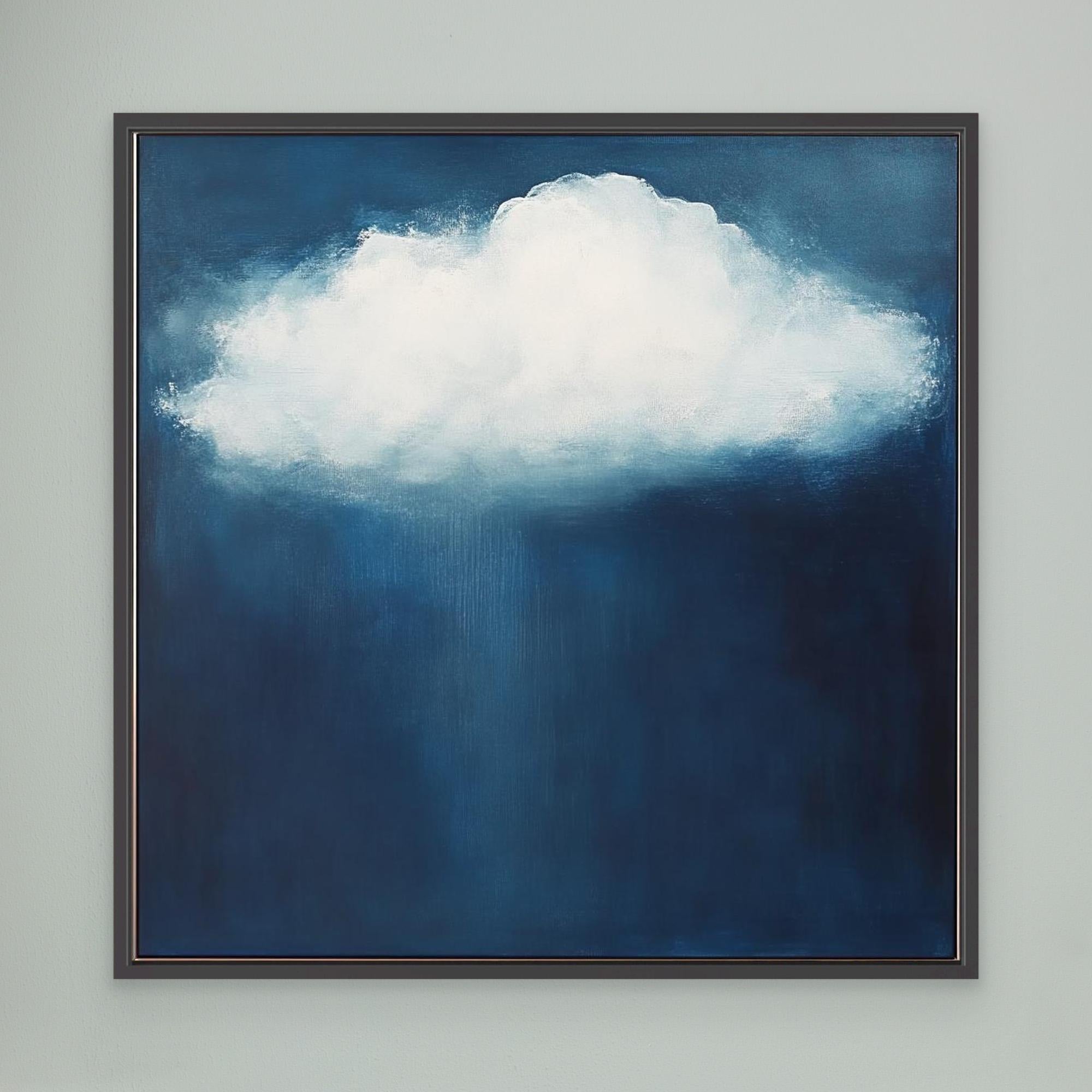 Canvas Print: Serenity Cloud - Dreamy Sky Wall Art modern abstract canvas wall art by Rossetti Art – luxury interior design artwork for living room, bedroom, office – blue and white art calming wall decor cloud wall art