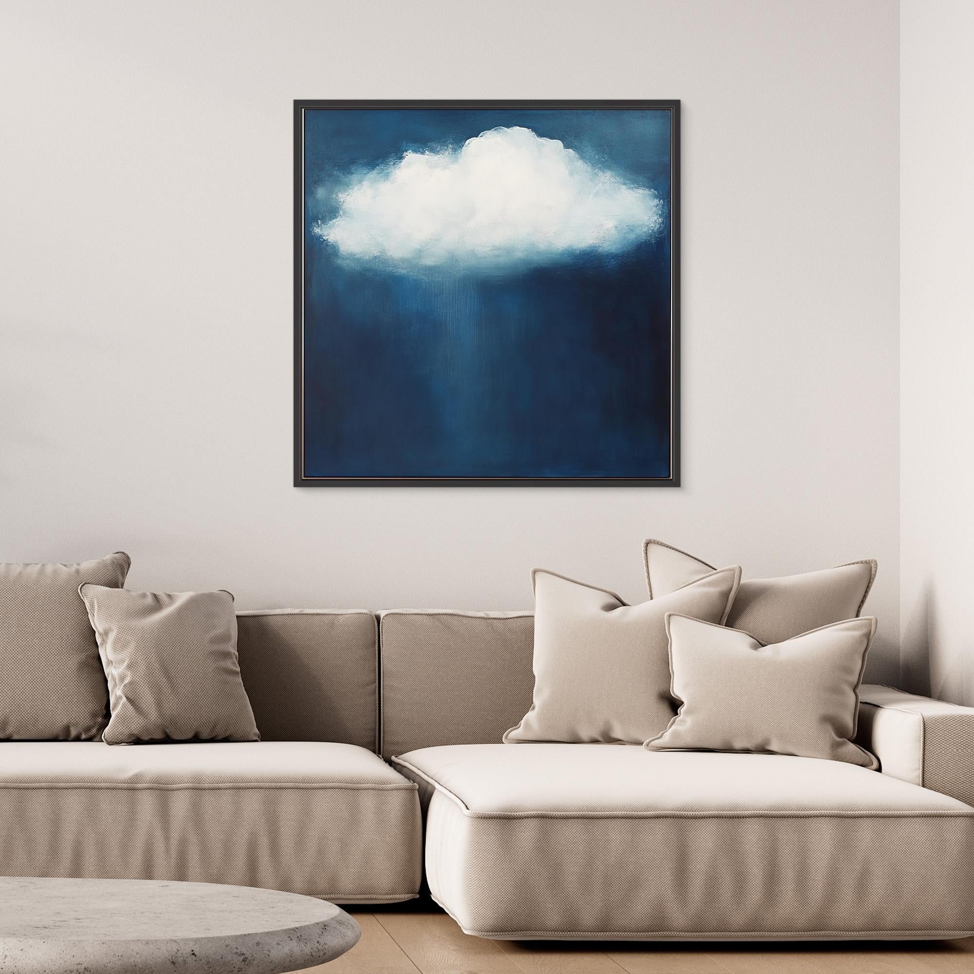 Canvas Print: Serenity Cloud - Dreamy Sky Wall Art modern abstract canvas wall art by Rossetti Art – luxury interior design artwork for living room, bedroom, office – blue and white art calming wall decor cloud wall art