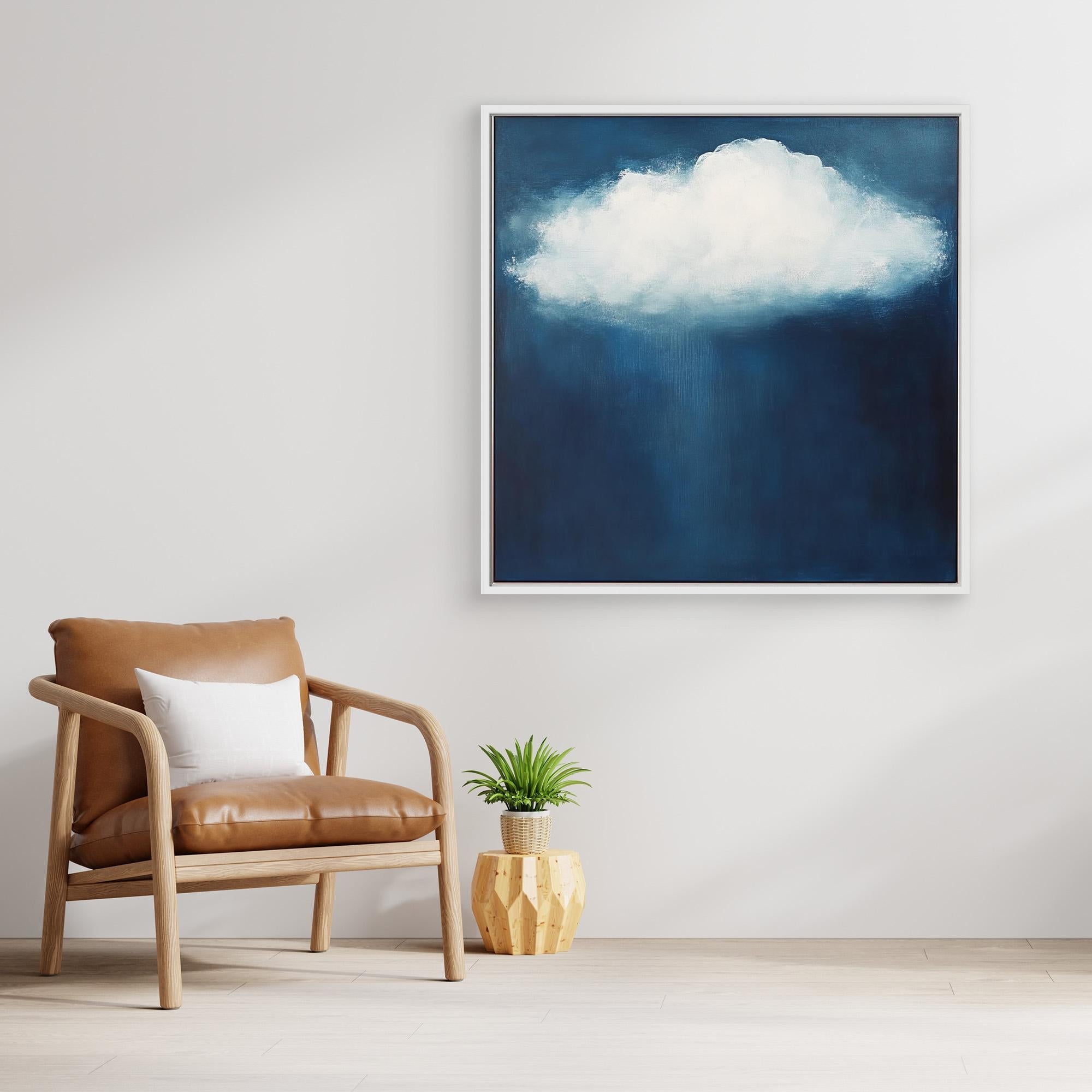 Canvas Print: Serenity Cloud - Dreamy Sky Wall Art modern abstract canvas wall art by Rossetti Art – luxury interior design artwork for living room, bedroom, office – blue and white art calming wall decor cloud wall art