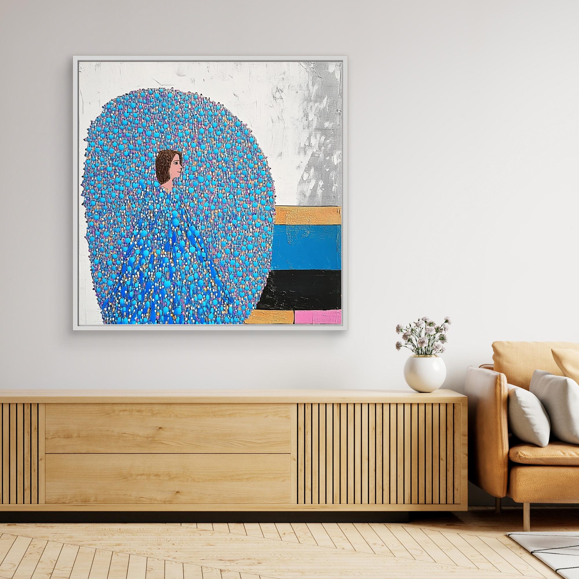 Canvas Print: "Serenity in Blue Enigma" - Blue Canvas Wall Art - Chiara Rossetti