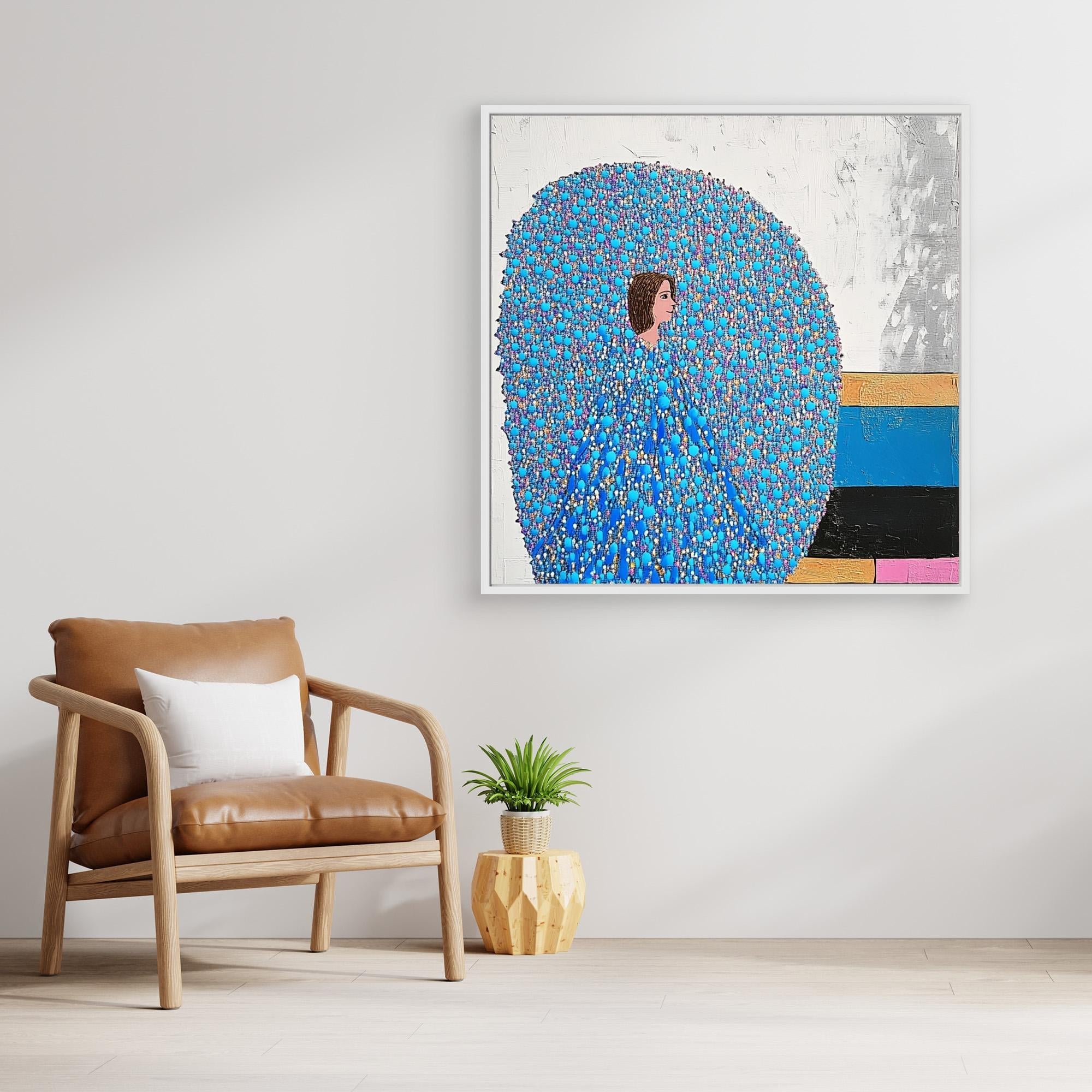 Canvas Print: "Serenity in Blue Enigma" - Blue Canvas Wall Art - Chiara Rossetti