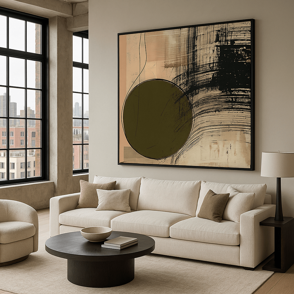 Canvas Print : "Serenity in Motion" - Minimalist Abstract Art Print modern abstract canvas wall art by Rossetti Art β luxury interior design artwork for living room, bedroom, office β contemporary art piece Contemporary Canvas Art Contemporary canvas print