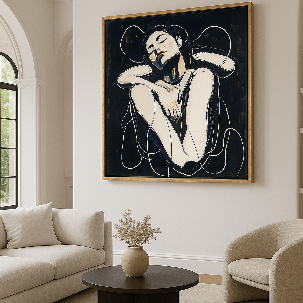 Canvas Print - Serenity in Shadows – Expressive Female Figure Canvas Art - Chiara Rossetti
