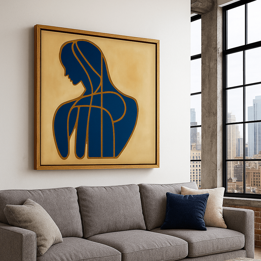 Canvas Print : Serenity Lines – Modern Female Silhouette Canvas Art - Chiara Rossetti