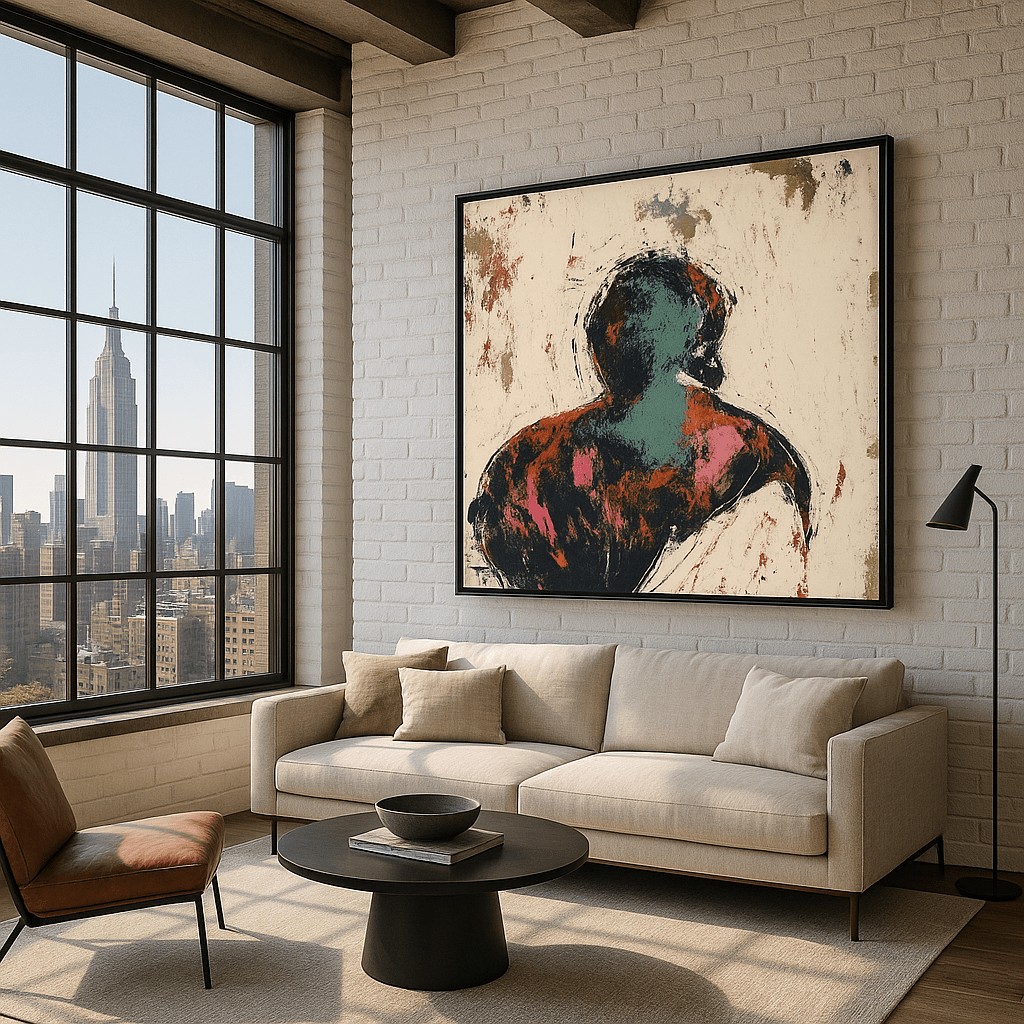 Canvas Print : "Shades of Identity" - Abstract Portrait Wall Art Print modern abstract canvas wall art by Rossetti Art β luxury interior design artwork for living room, bedroom, office β contemporary art piece Contemporary Canvas Art Contemporary canvas print