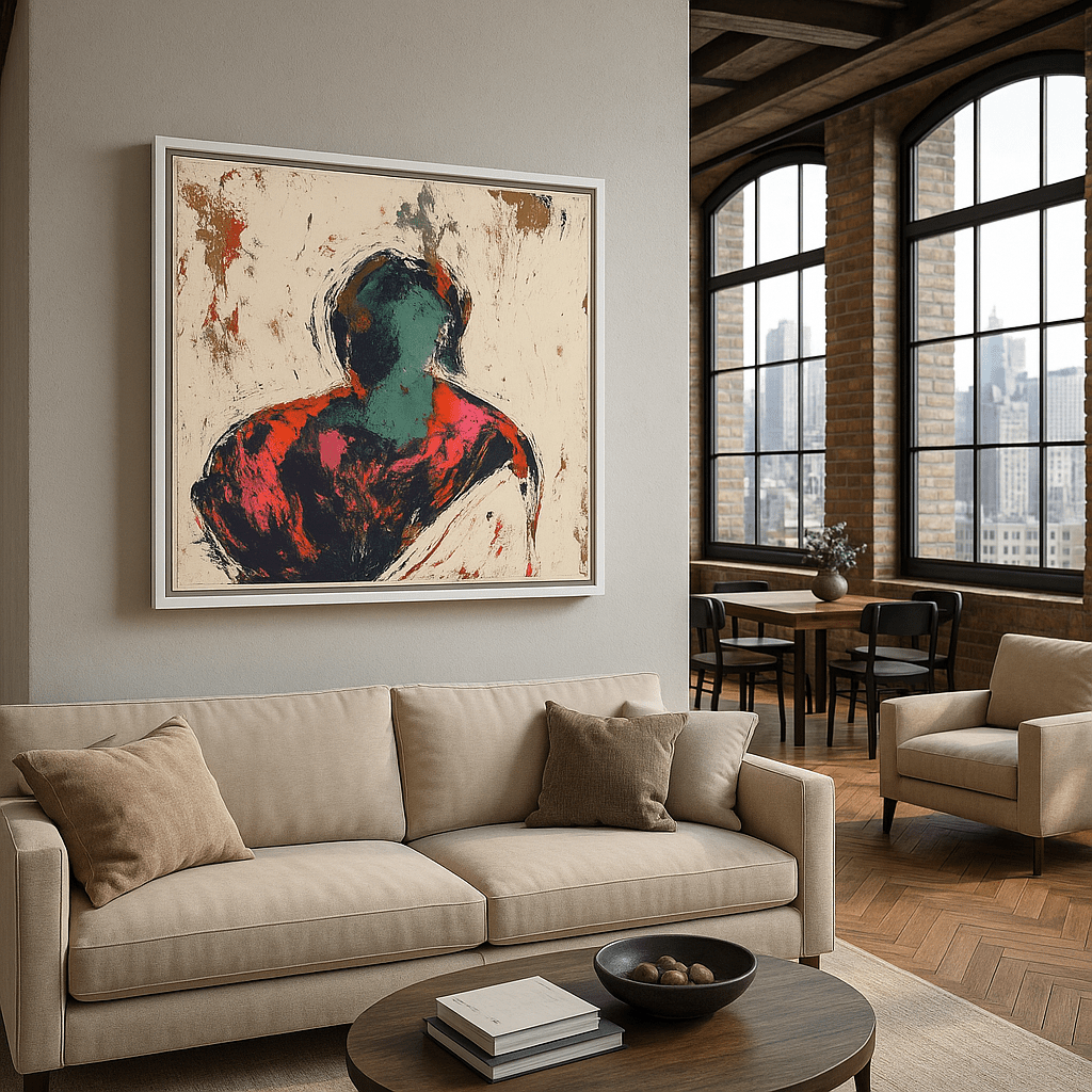 Canvas Print : "Shades of Identity" - Abstract Portrait Wall Art Print modern abstract canvas wall art by Rossetti Art β luxury interior design artwork for living room, bedroom, office β contemporary art piece Contemporary Canvas Art Contemporary canvas print
