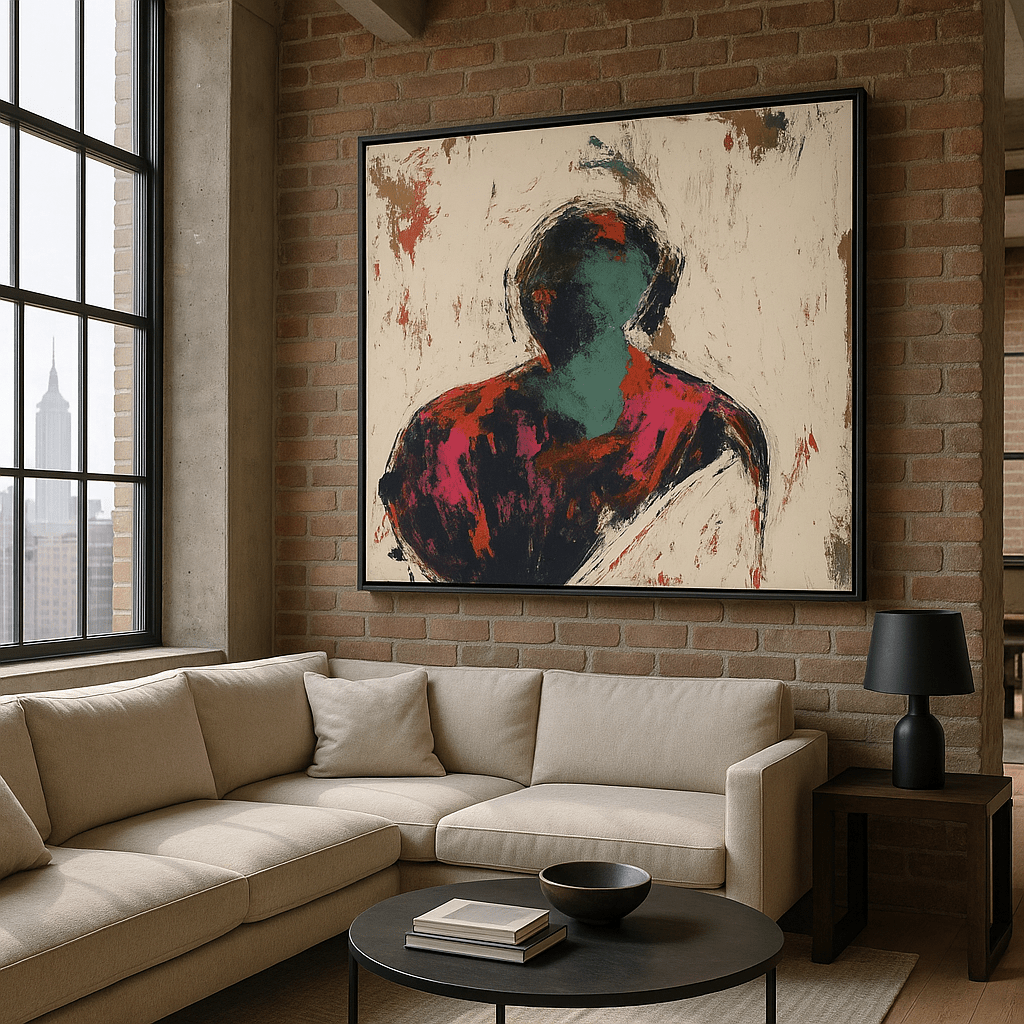 Canvas Print : "Shades of Identity" - Abstract Portrait Wall Art Print modern abstract canvas wall art by Rossetti Art β luxury interior design artwork for living room, bedroom, office β contemporary art piece Contemporary Canvas Art Contemporary canvas print