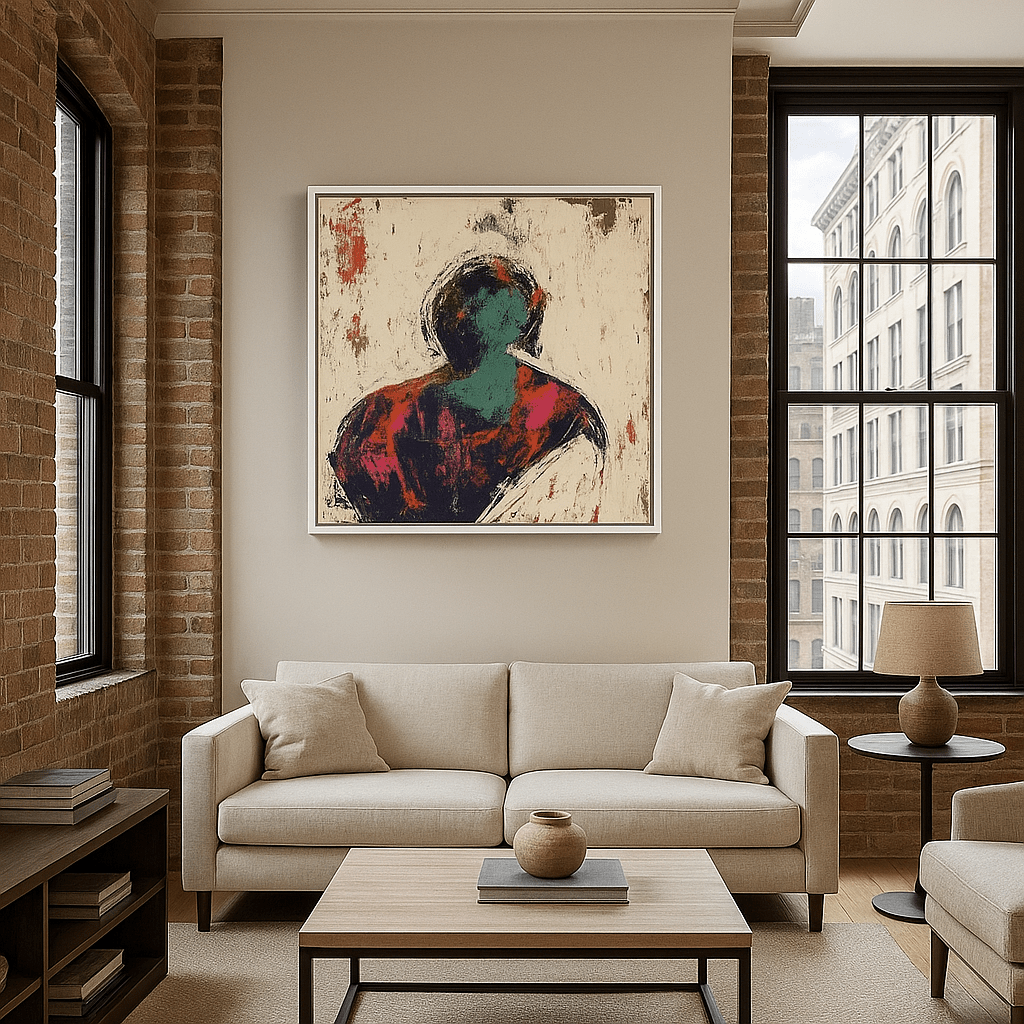 Canvas Print : "Shades of Identity" - Abstract Portrait Wall Art Print modern abstract canvas wall art by Rossetti Art β luxury interior design artwork for living room, bedroom, office β contemporary art piece Contemporary Canvas Art Contemporary canvas print