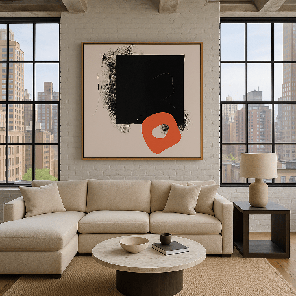 Canvas Print : "Shadows of Geometry" - Minimalist Abstract Art Print modern abstract canvas wall art by Rossetti Art – luxury interior design artwork for living room, bedroom, office – contemporary art piece Contemporary Canvas Art Contemporary canvas print