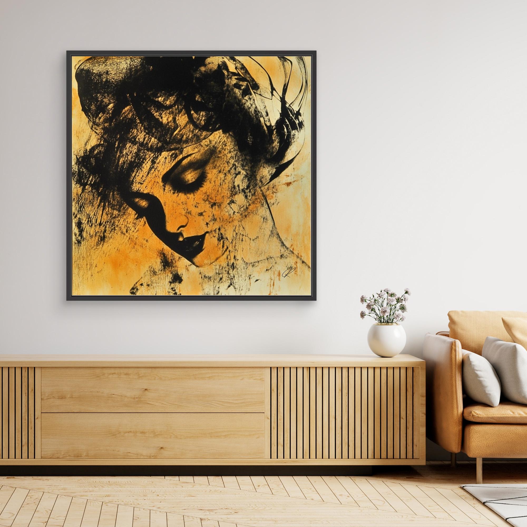 Canvas Print: Shadows of Her – Abstract Portrait Art modern abstract canvas wall art by Rossetti Art – luxury interior design artwork for living room, bedroom, office – Abstract portrait art Abstract portrait art by Chiara Rossetti