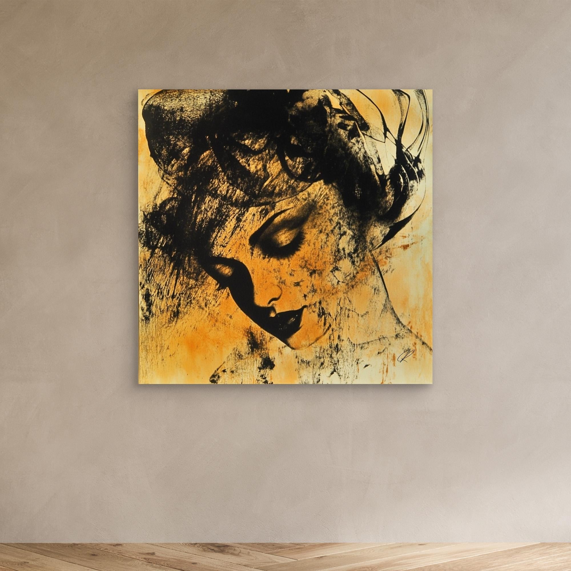 Canvas Print: Shadows of Her – Abstract Portrait Art modern abstract canvas wall art by Rossetti Art – luxury interior design artwork for living room, bedroom, office – Abstract portrait art Abstract portrait art by Chiara Rossetti