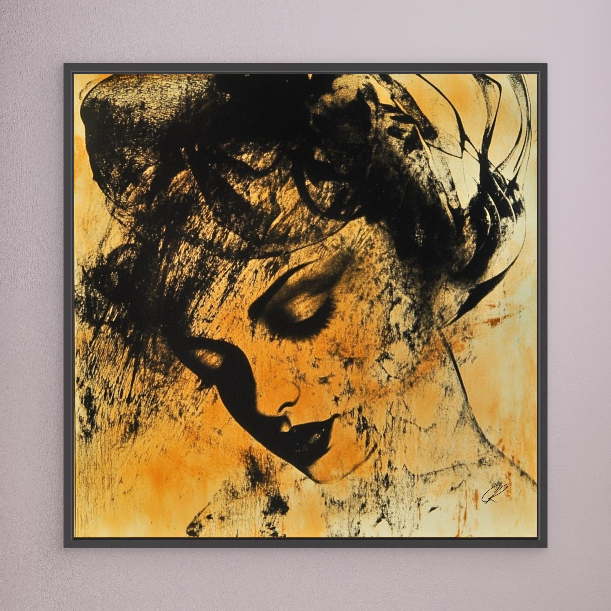 Canvas Print: Shadows of Her – Abstract Portrait Art modern abstract canvas wall art by Rossetti Art – luxury interior design artwork for living room, bedroom, office – Abstract portrait art Abstract portrait art by Chiara Rossetti