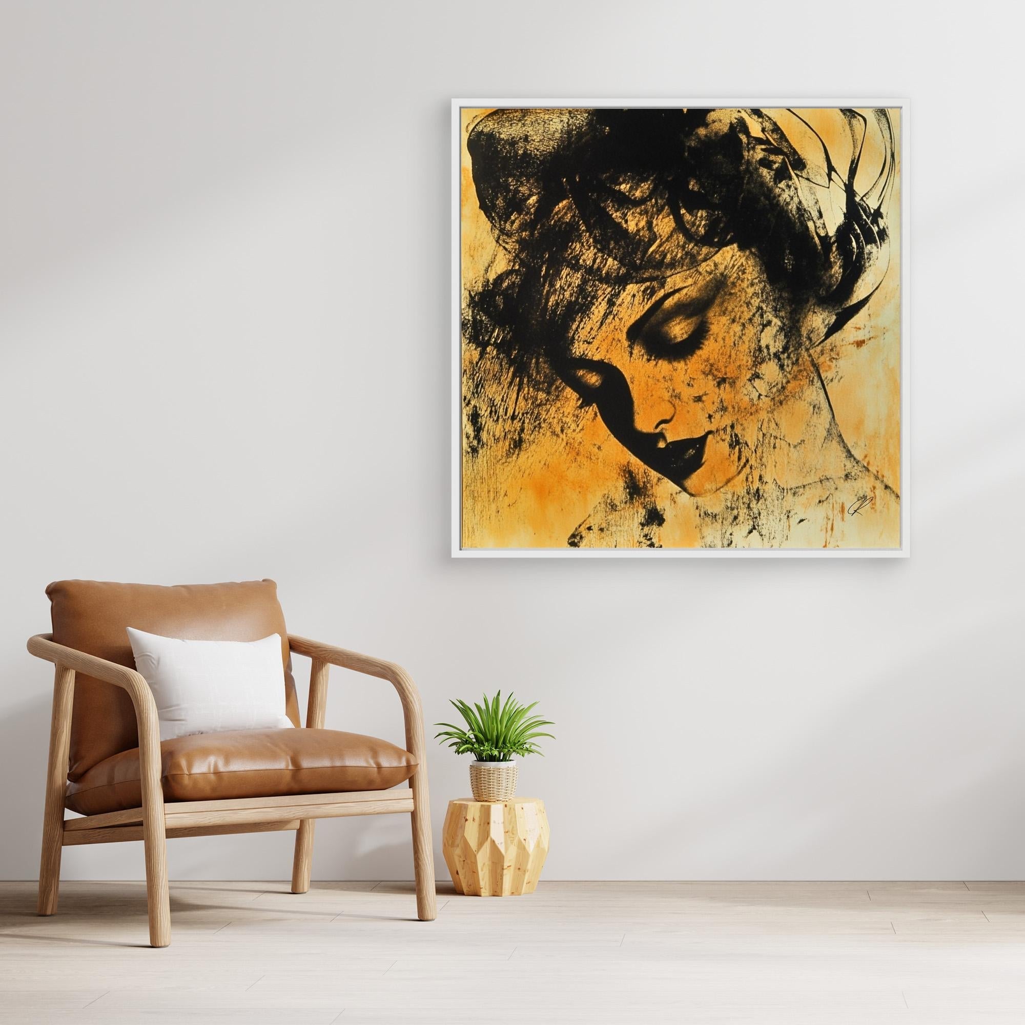 Canvas Print: Shadows of Her – Abstract Portrait Art modern abstract canvas wall art by Rossetti Art – luxury interior design artwork for living room, bedroom, office – Abstract portrait art Abstract portrait art by Chiara Rossetti