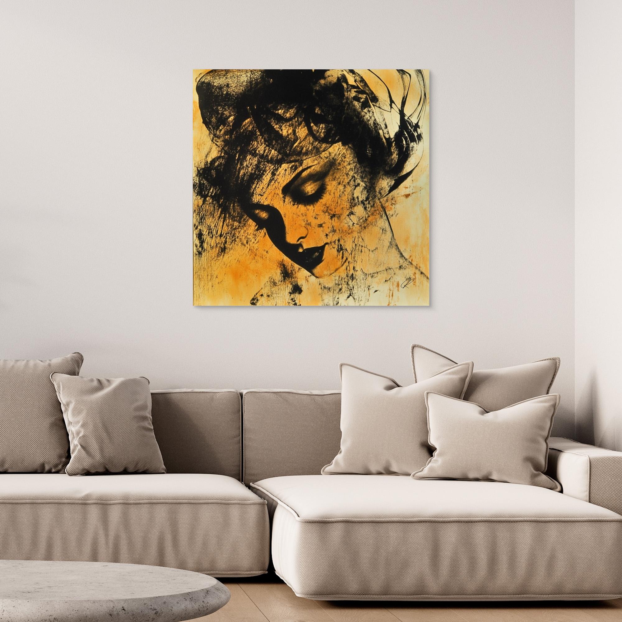 Canvas Print: Shadows of Her – Abstract Portrait Art modern abstract canvas wall art by Rossetti Art – luxury interior design artwork for living room, bedroom, office – Abstract portrait art Abstract portrait art by Chiara Rossetti