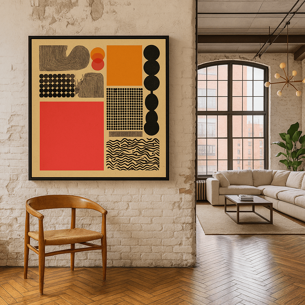 Canvas Print: Shapes Gone Wild – Abstract Geometric Wall Art for Modern Spaces modern abstract canvas wall art by Rossetti Art – luxury interior design artwork for living room, bedroom, office – abstract wall art bold geometric art contemporary wall design