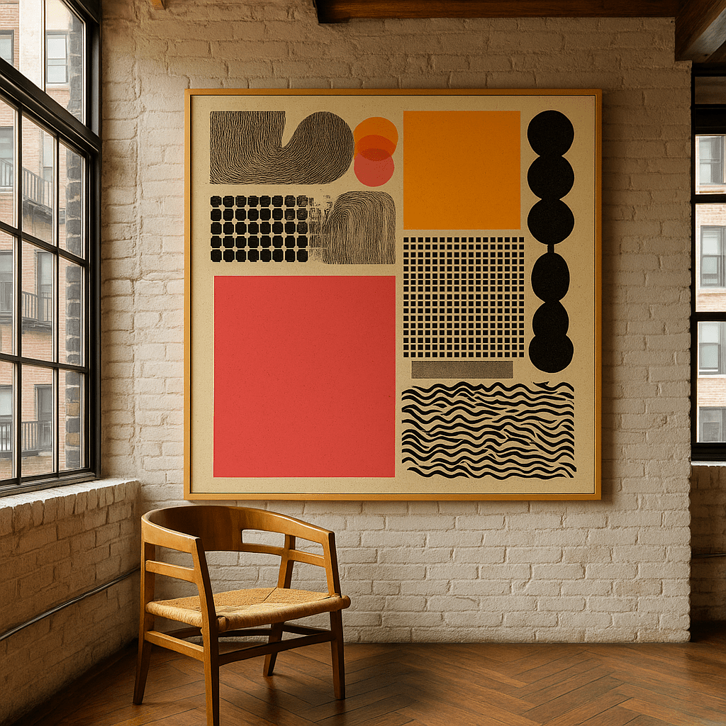 Canvas Print: Shapes Gone Wild – Abstract Geometric Wall Art for Modern Spaces modern abstract canvas wall art by Rossetti Art – luxury interior design artwork for living room, bedroom, office – abstract wall art bold geometric art contemporary wall design