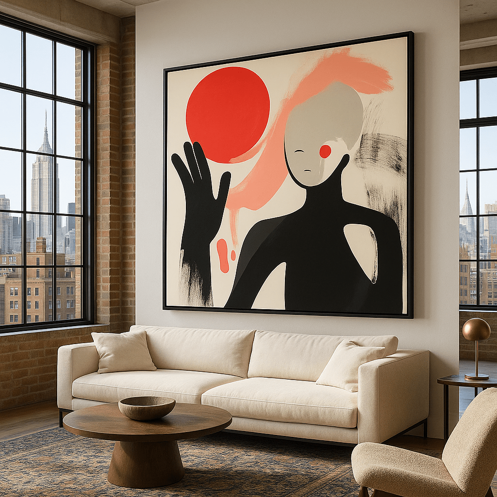 Canvas Print : Silent Reach - Minimalist Abstract Art Print modern abstract canvas wall art by Rossetti Art – luxury interior design artwork for living room, bedroom, office – contemporary art piece Contemporary Canvas Art Contemporary canvas print