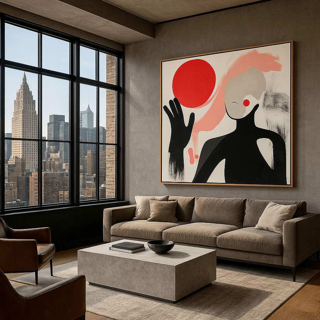 Canvas Print : Silent Reach - Minimalist Abstract Art Print modern abstract canvas wall art by Rossetti Art – luxury interior design artwork for living room, bedroom, office – contemporary art piece Contemporary Canvas Art Contemporary canvas print