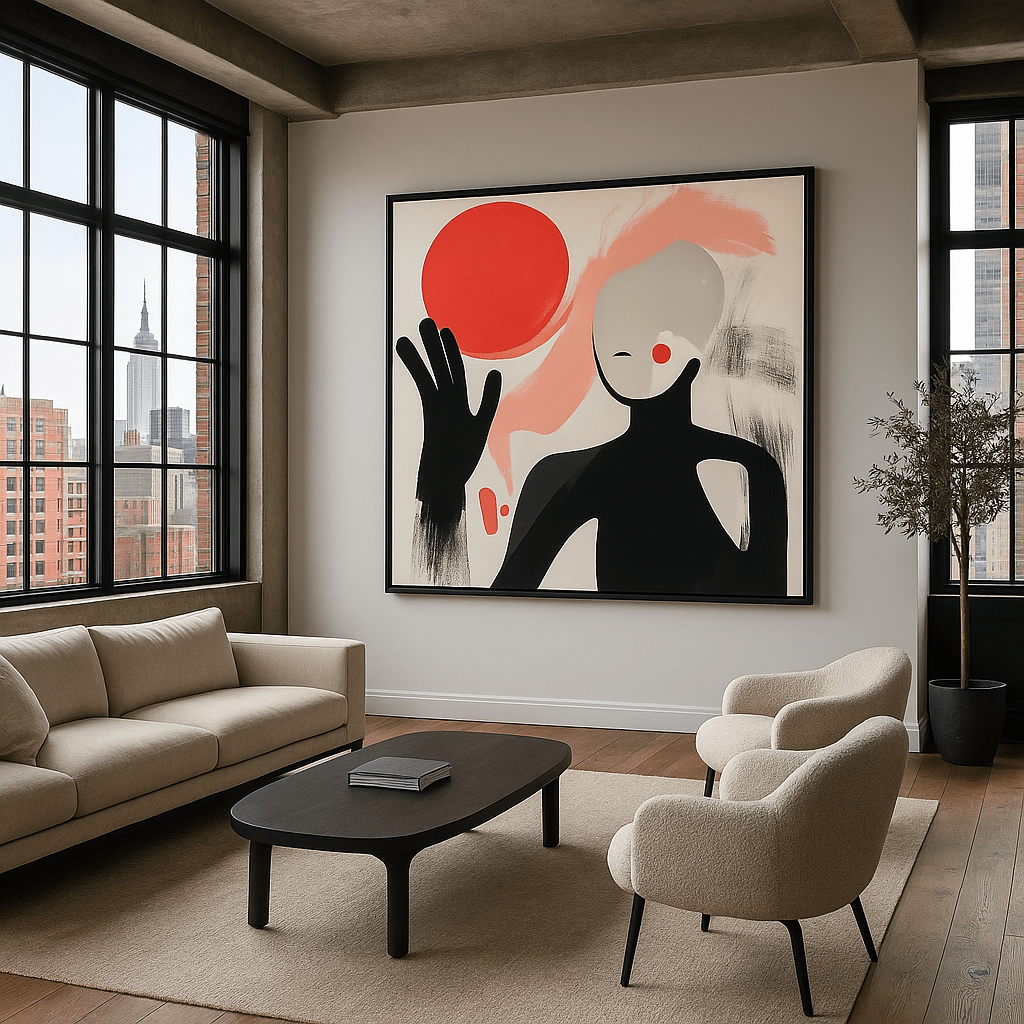 Canvas Print : Silent Reach - Minimalist Abstract Art Print modern abstract canvas wall art by Rossetti Art – luxury interior design artwork for living room, bedroom, office – contemporary art piece Contemporary Canvas Art Contemporary canvas print