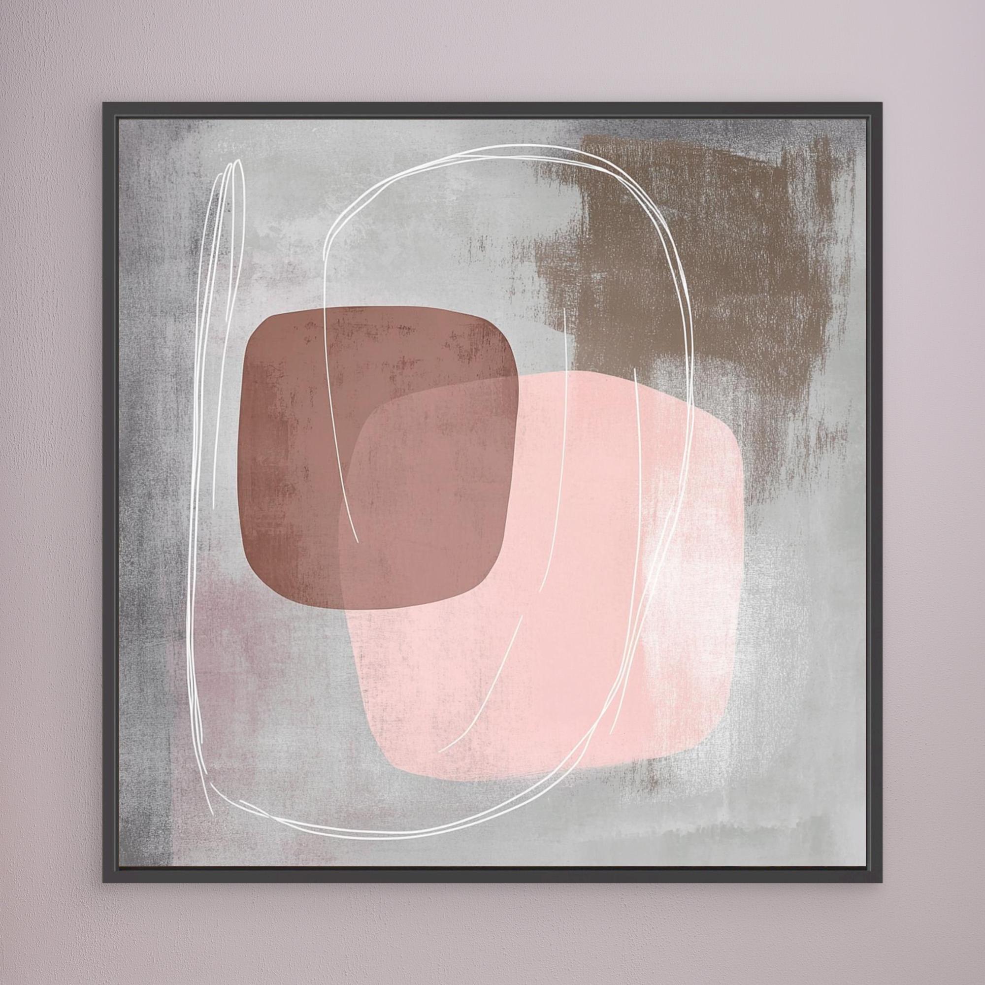 Canvas Print: "Soft Harmony" - Abstract Painting Minimalist modern abstract canvas wall art by Rossetti Art – luxury interior design artwork for living room, bedroom, office – Contemporary Minimalism Modern Serene Art Neutral Wall Art