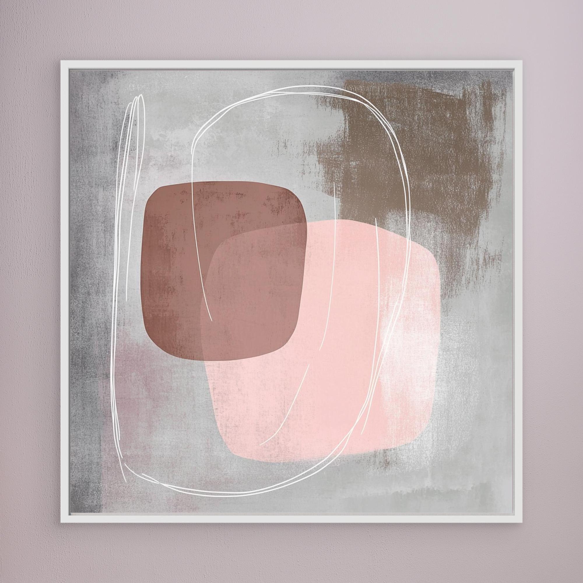 Canvas Print: "Soft Harmony" - Abstract Painting Minimalist modern abstract canvas wall art by Rossetti Art – luxury interior design artwork for living room, bedroom, office – Contemporary Minimalism Modern Serene Art Neutral Wall Art