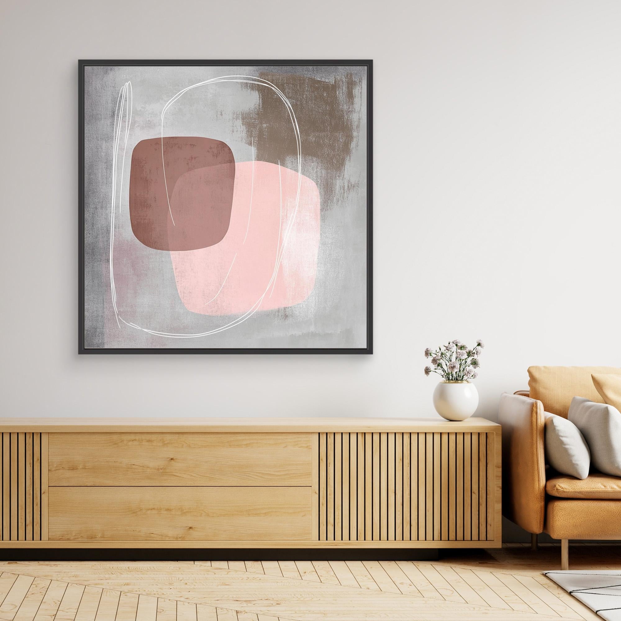 Canvas Print: "Soft Harmony" - Abstract Painting Minimalist modern abstract canvas wall art by Rossetti Art – luxury interior design artwork for living room, bedroom, office – Contemporary Minimalism Modern Serene Art Neutral Wall Art