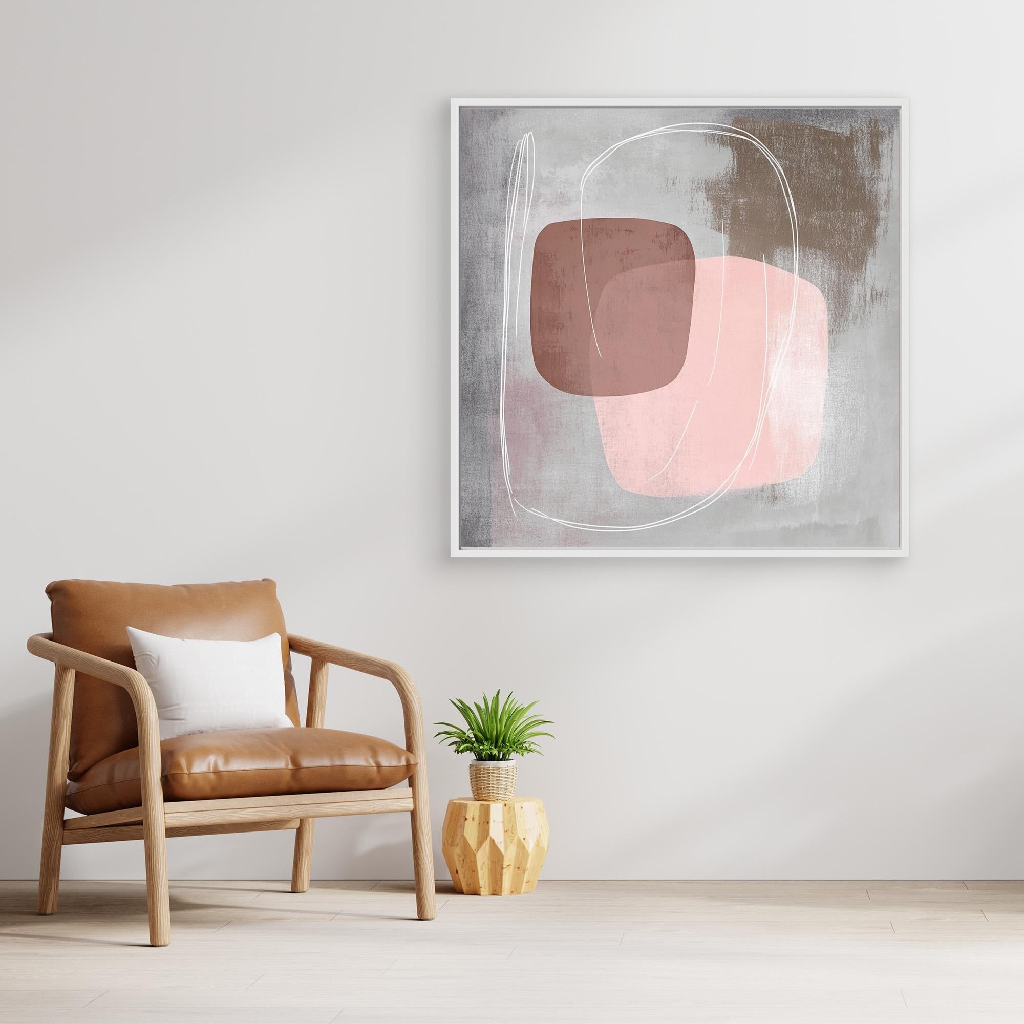 Canvas Print: "Soft Harmony" - Abstract Painting Minimalist modern abstract canvas wall art by Rossetti Art – luxury interior design artwork for living room, bedroom, office – Contemporary Minimalism Modern Serene Art Neutral Wall Art