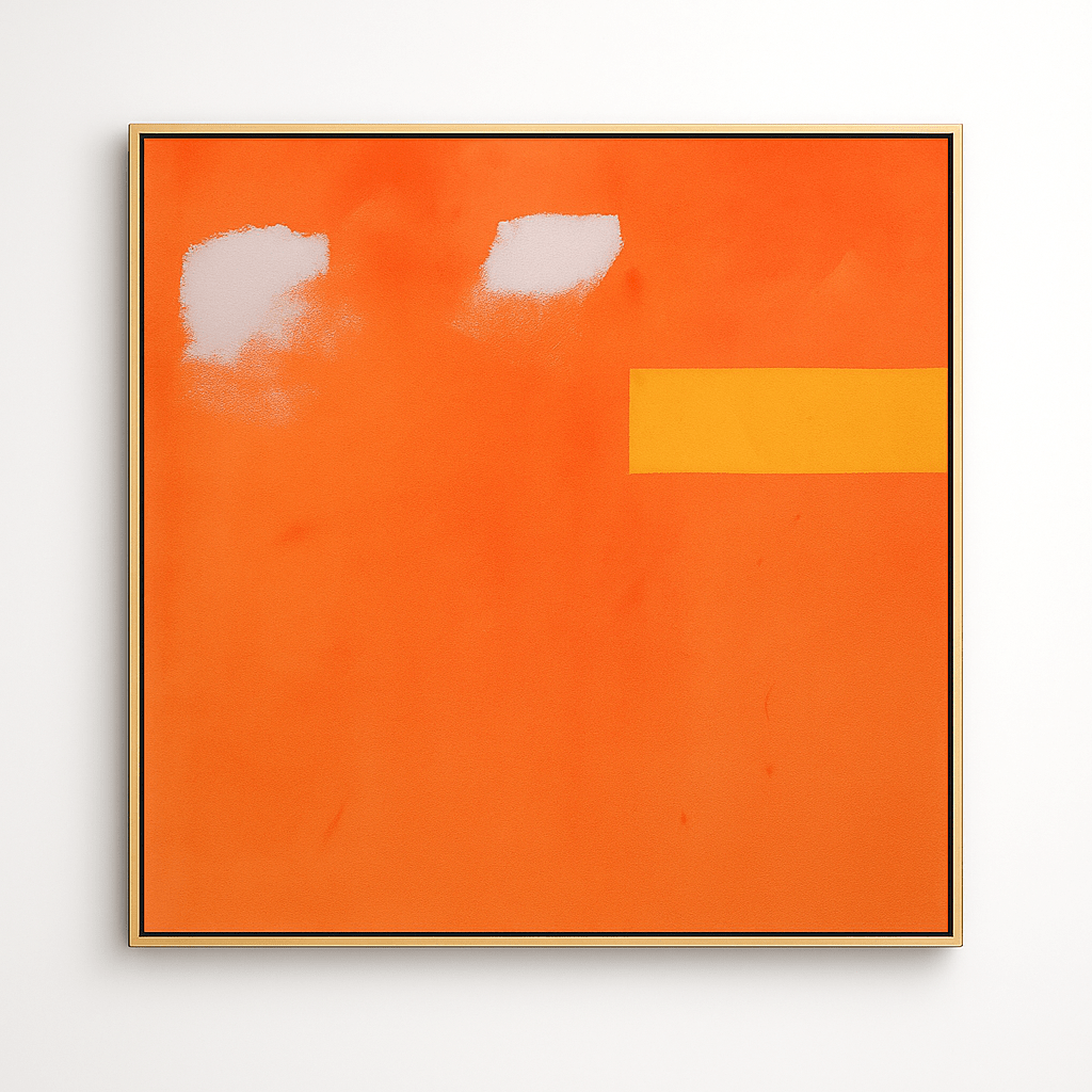 Canvas Print: Solar Poise – Modern Abstract Orange Canvas Print | Minimalist Luxury Wall Art modern abstract canvas wall art by Rossetti Art – luxury interior design artwork for living room, bedroom, office – abstract wall art canvas print art Chiara Rossetti