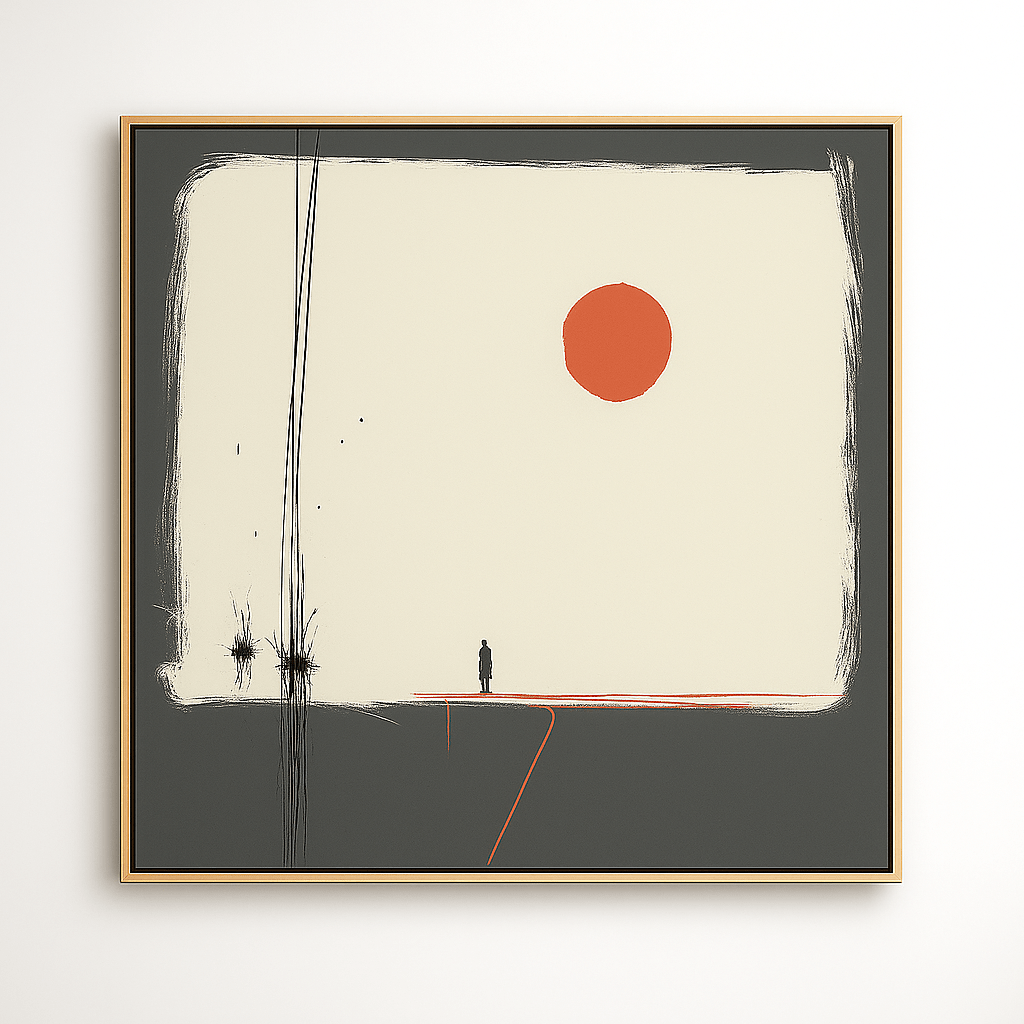 Canvas Print: Solitude Rising – Minimalist Abstract Canvas Print for Modern Luxury Interiors modern abstract canvas wall art by Rossetti Art – luxury interior design artwork for living room, bedroom, office – abstract wall art canvas print art Chiara Rossetti