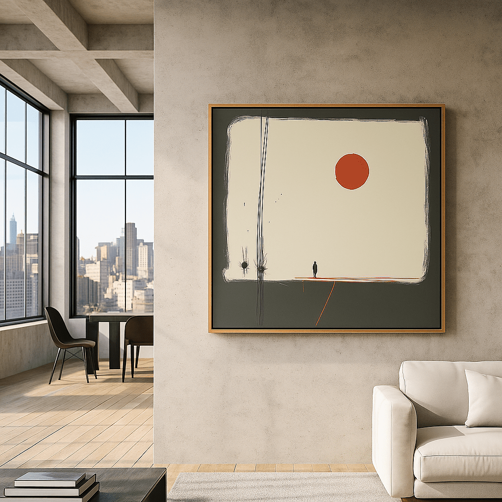 Canvas Print: Solitude Rising – Minimalist Abstract Canvas Print for Modern Luxury Interiors modern abstract canvas wall art by Rossetti Art – luxury interior design artwork for living room, bedroom, office – abstract wall art canvas print art Chiara Rossetti