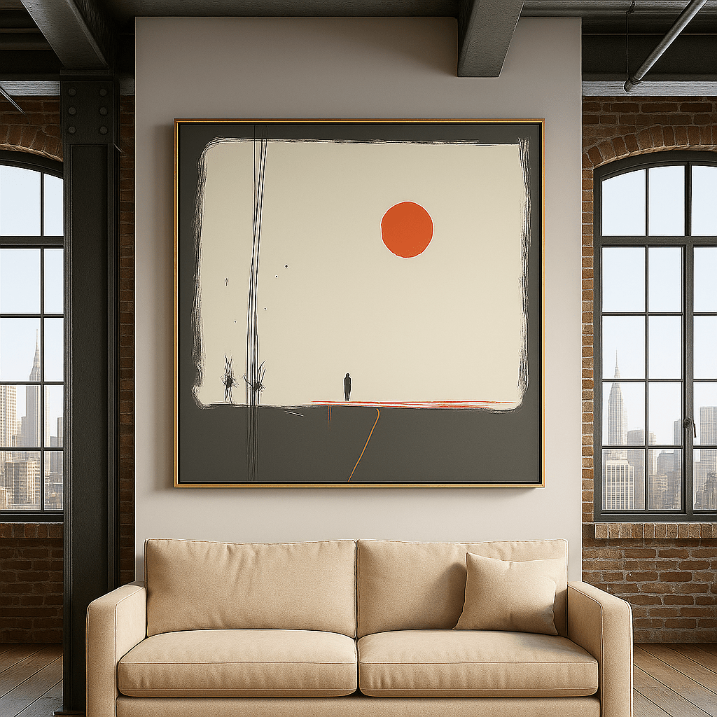 Canvas Print: Solitude Rising – Minimalist Abstract Canvas Print for Modern Luxury Interiors modern abstract canvas wall art by Rossetti Art – luxury interior design artwork for living room, bedroom, office – abstract wall art canvas print art Chiara Rossetti