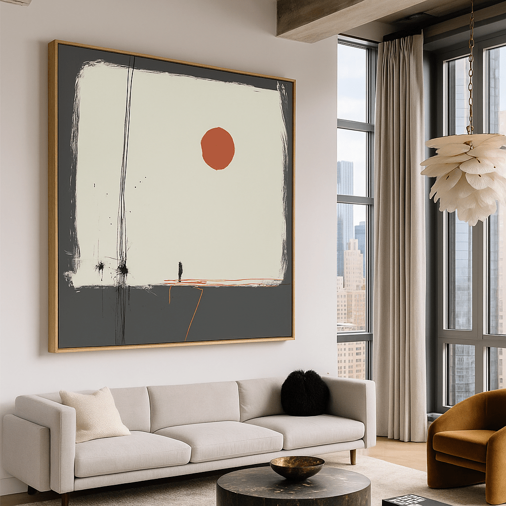 Canvas Print: Solitude Rising – Minimalist Abstract Canvas Print for Modern Luxury Interiors modern abstract canvas wall art by Rossetti Art – luxury interior design artwork for living room, bedroom, office – abstract wall art canvas print art Chiara Rossetti