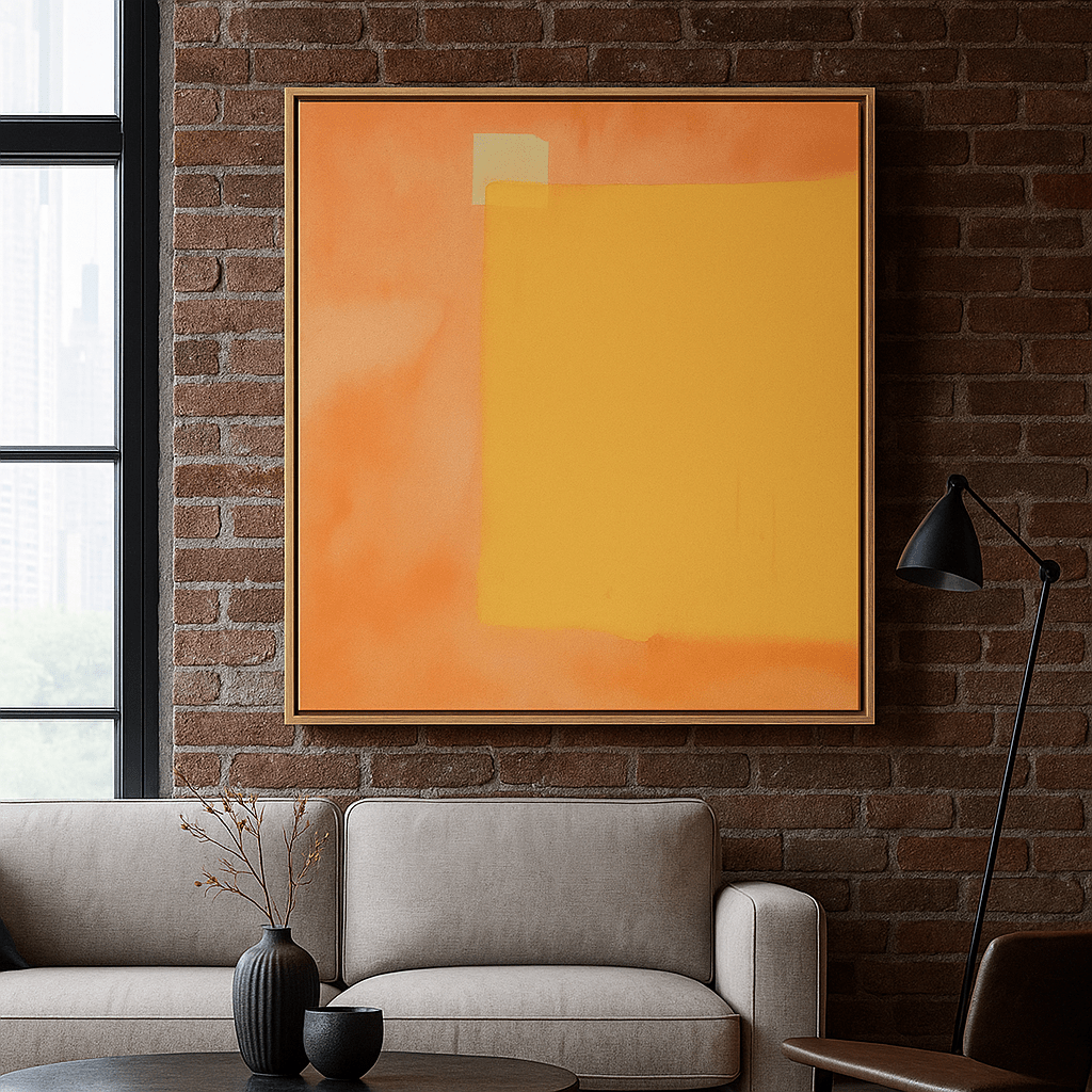 Canvas Print: Solstice Glow - Modern Abstract Orange Canvas modern abstract canvas wall art by Rossetti Art – luxury interior design artwork for living room, bedroom, office – abstract wall art canvas print art Chiara Rossetti