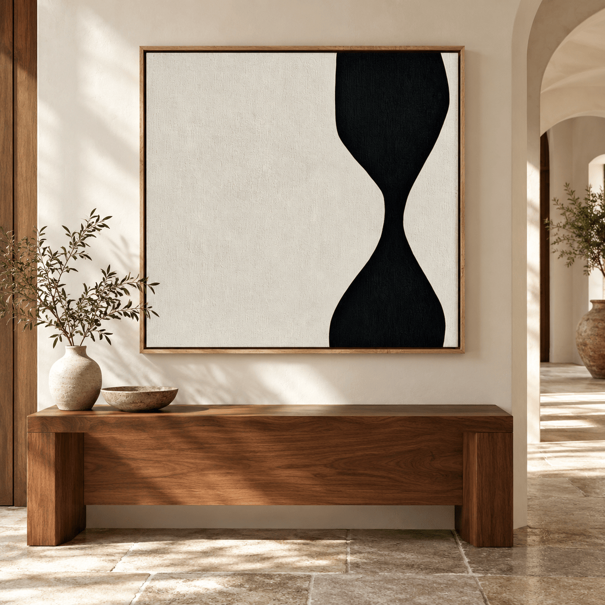 Square Wall Art – Evening Hourglass in an entryway by Rossetti Art