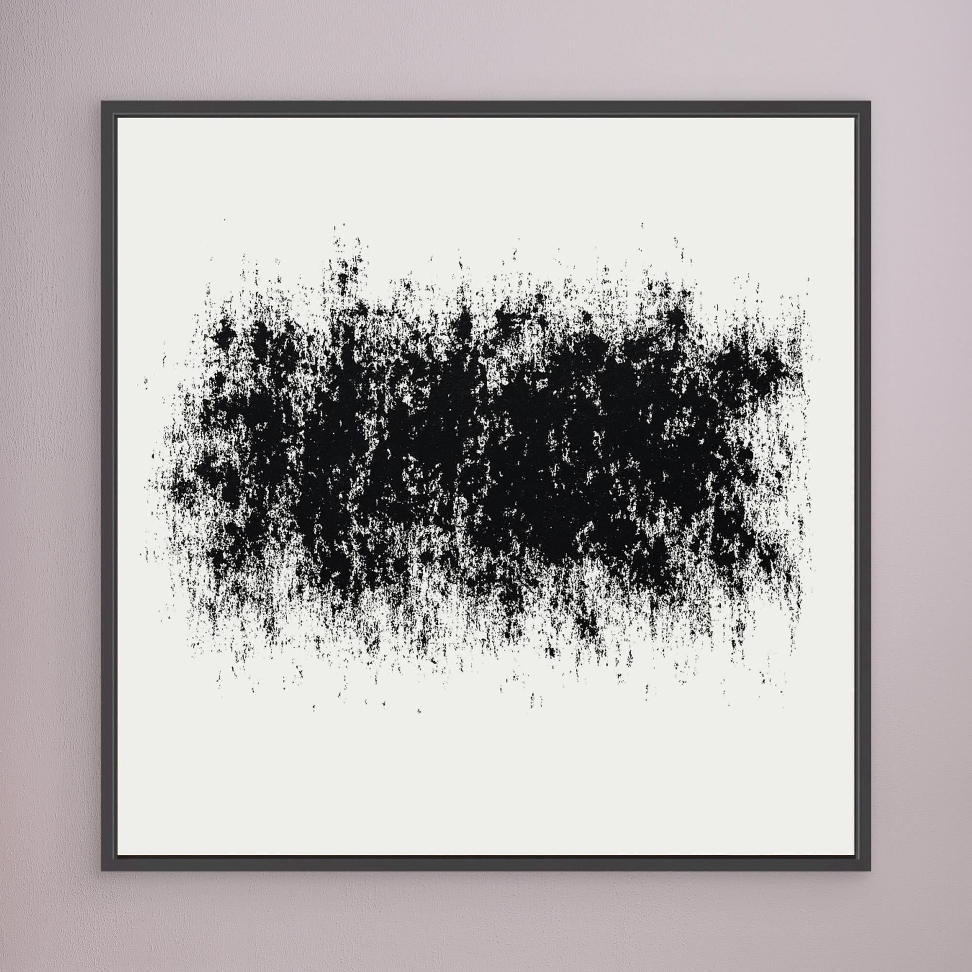 Canvas Print: Static Silence – Black & White Minimalist Abstract Art modern abstract canvas wall art by Rossetti Art – luxury interior design artwork for living room, bedroom, office – Abstract Monochrome Art Brutalist Interior Art High Contrast Canvas