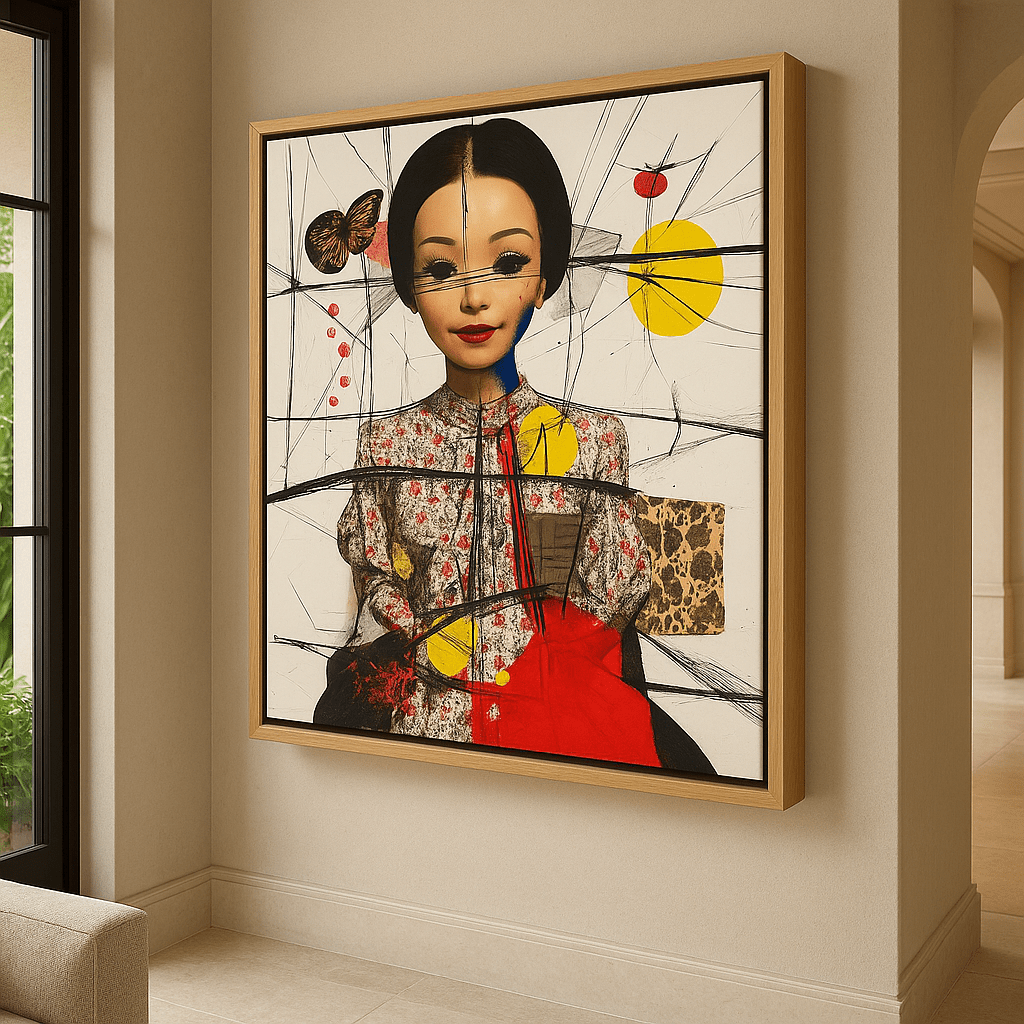 Canvas Print : Surreal Doll Portrait – Abstract Modern Art Print - Chiara Rossetti