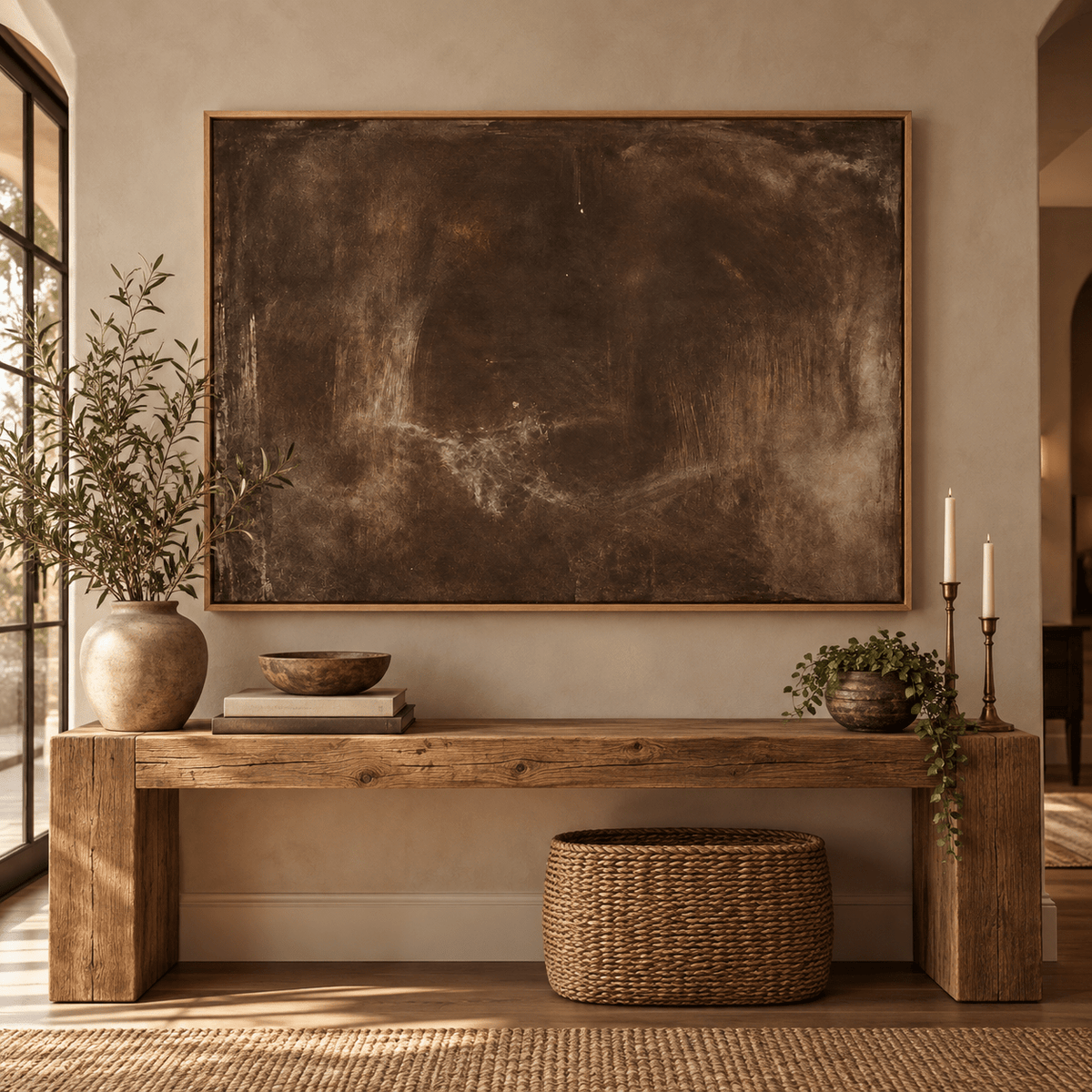 Textured Canvas Wall Art – Ashen Hollow by Rossetti Art – entryway styling