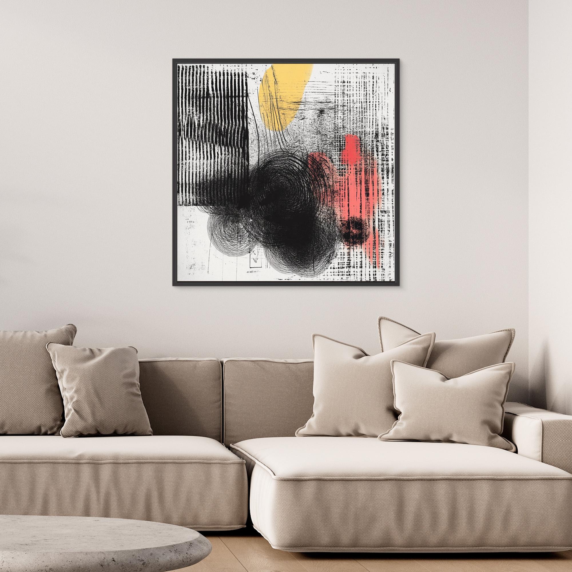 Canvas Print: "Textured Reflections - Modern Abstract Art" modern abstract canvas wall art by Rossetti Art – luxury interior design artwork for living room, bedroom, office – Textured Abstract Art