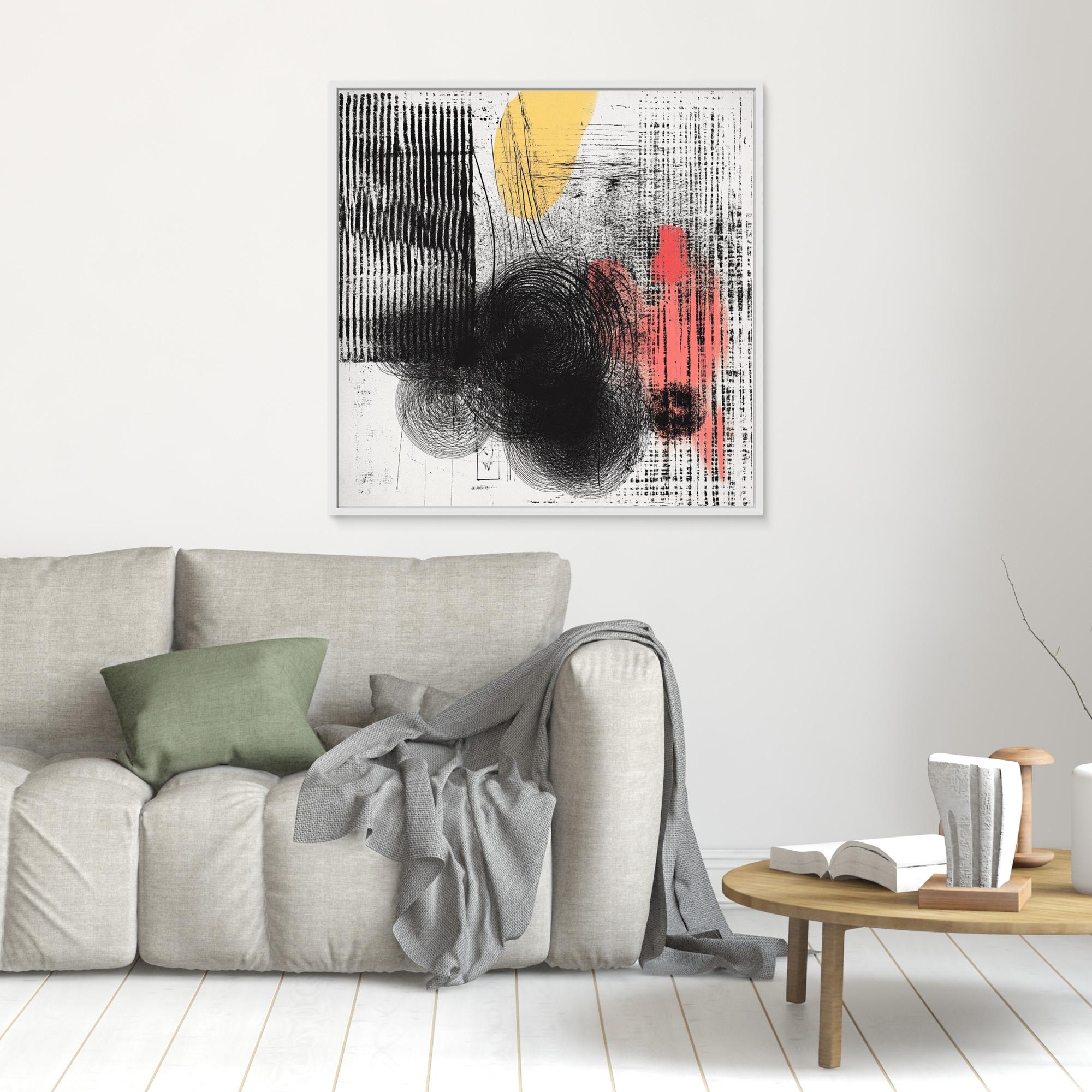 Canvas Print: "Textured Reflections - Modern Abstract Art" modern abstract canvas wall art by Rossetti Art – luxury interior design artwork for living room, bedroom, office – Textured Abstract Art