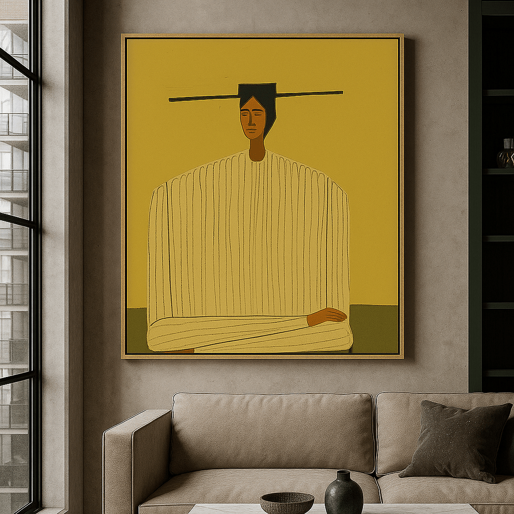 Canvas Print: The Silent Balance - Minimalist Abstract Portrait Canvas Print modern abstract canvas wall art by Rossetti Art – luxury interior design artwork for living room, bedroom, office – canvas print art Chiara Rossetti figurative