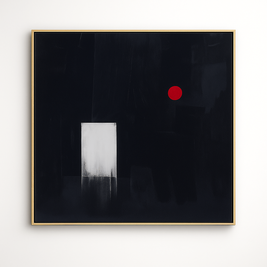 Canvas Print: Threshold of Light - Wabi - Sabi Black Abstract Canvas modern abstract canvas wall art by Rossetti Art – luxury interior design artwork for living room, bedroom, office – abstract wall art canvas print art Chiara Rossetti