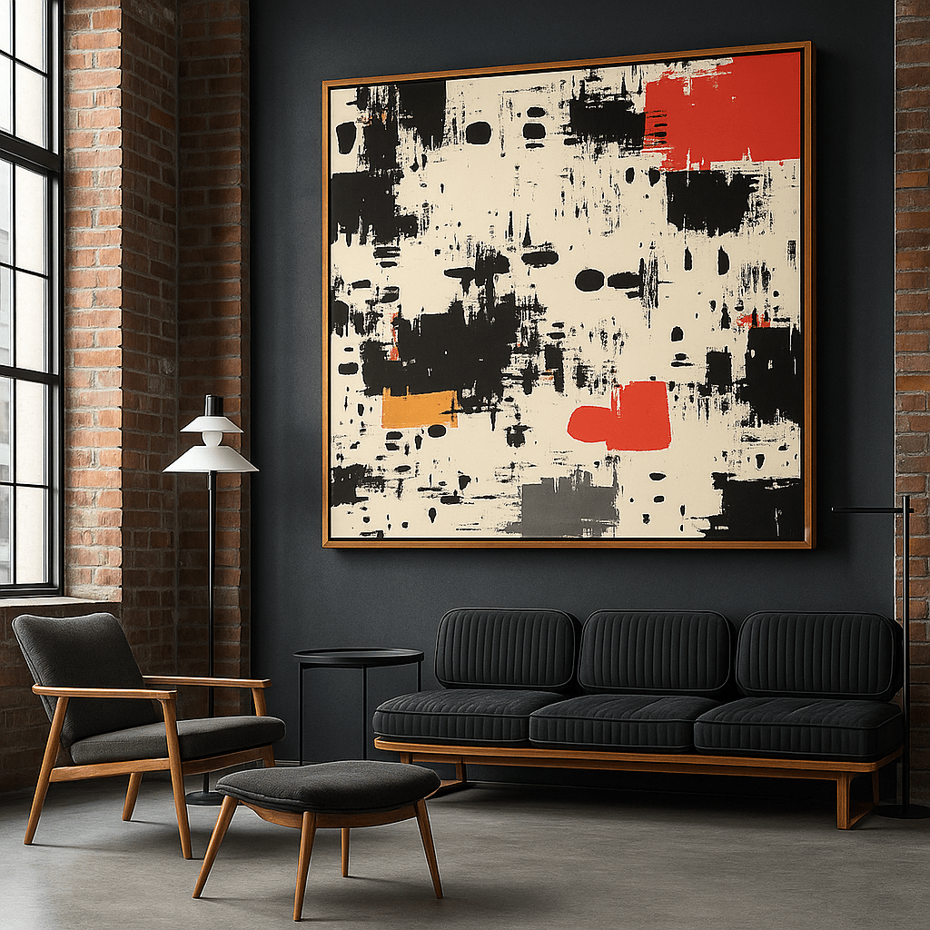 Canvas Print: Urban Fragments – Abstract Expressionist Canvas Print | Modern Minimal Wall Art by Chiara Rossetti modern abstract canvas wall art by Rossetti Art – luxury interior design artwork for living room, bedroom, office – abstract wall art contemporary wall design framed abstract canvas