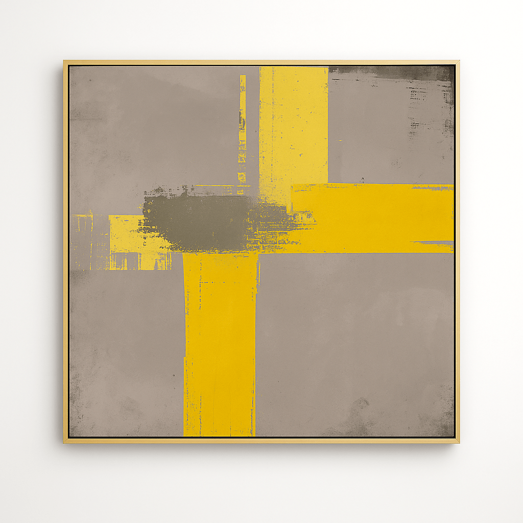 Canvas Print: Urban Radiance – Abstract Geometric Canvas Print | Modern Industrial Wall Art by Chiara Rossetti modern abstract canvas wall art by Rossetti Art – luxury interior design artwork for living room, bedroom, office – abstract wall art canvas print art Chiara Rossetti