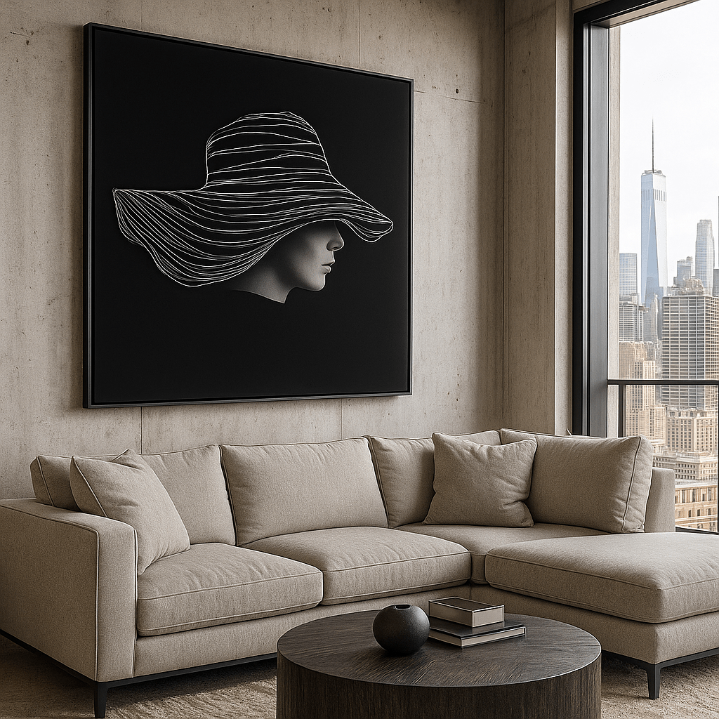 Canvas Print: Urban Soul – Bold Abstract Portrait Canvas Print | Contemporary Expressionist Wall Art by Rossetti Art modern abstract canvas wall art by Rossetti Art – luxury interior design artwork for living room, bedroom, office – abstract wall art canvas print art Chiara Rossetti