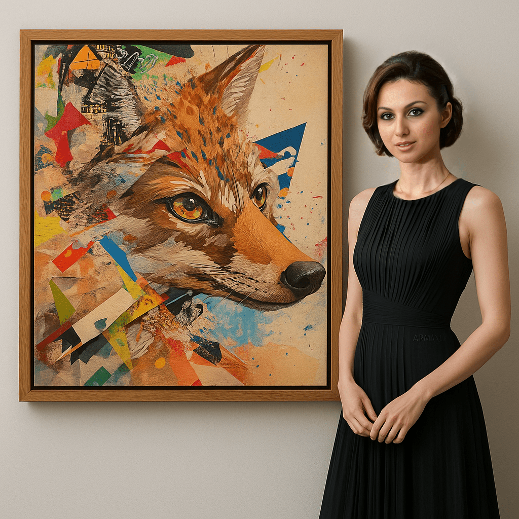 Canvas Print: "Urban Wild" - Wildlife Wall Art modern abstract canvas wall art by Rossetti Art – luxury interior design artwork for living room, bedroom, office – Bold Modern Wall Art Edgy Wall Decor Modern Animal Canvas