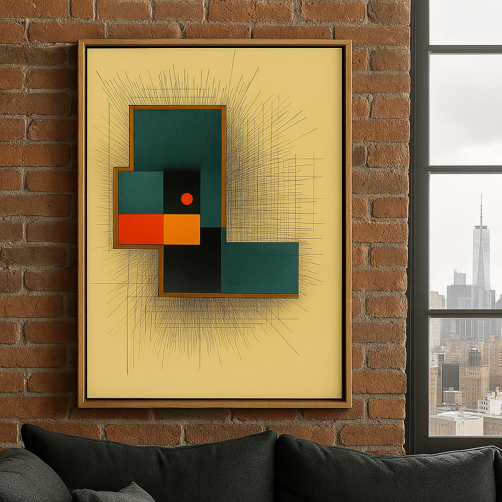 Canvas Print : Vector Core – Geometric Abstract Art Canvas Wall - Chiara Rossetti